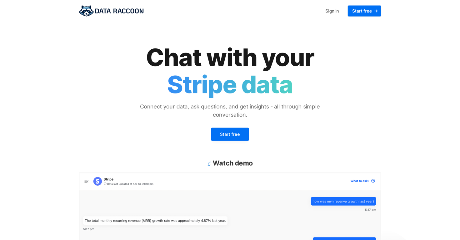 Data Raccoon website