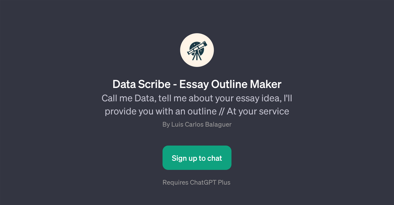 Data Scribe - Essay Outline Maker website
