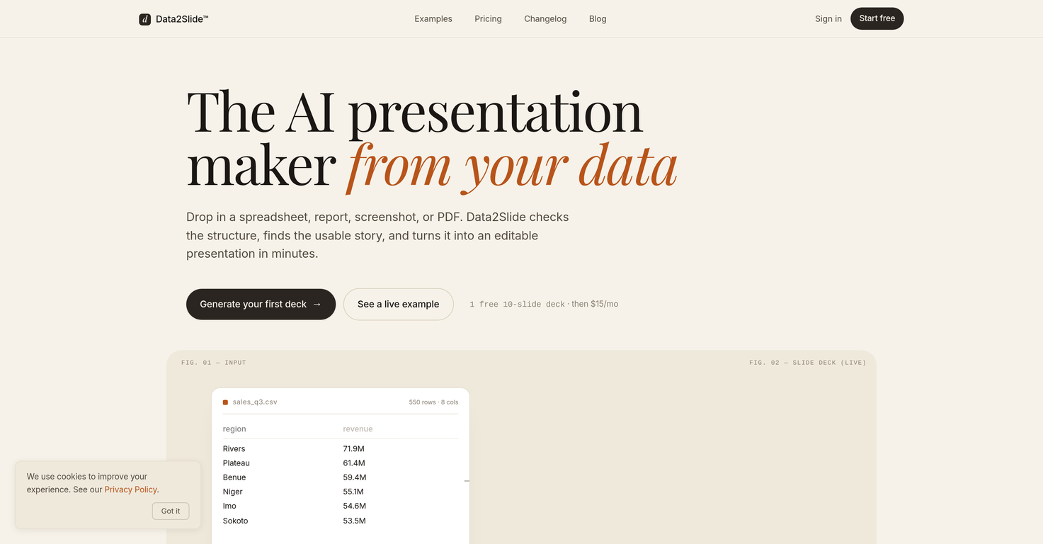 Data2Slide website