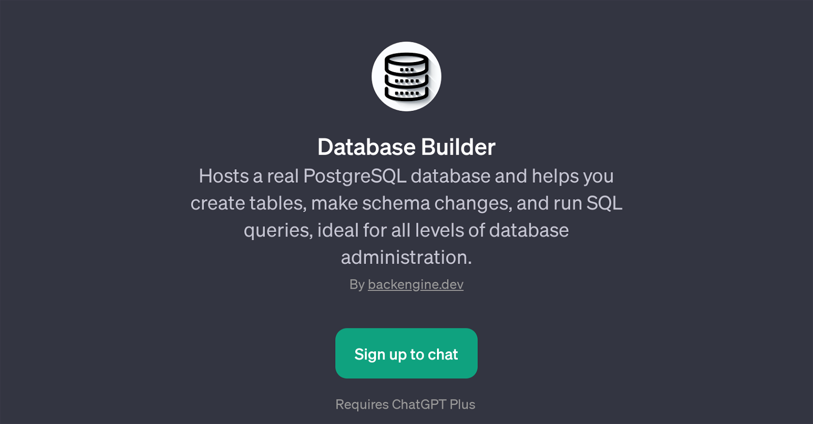 Database Builder website