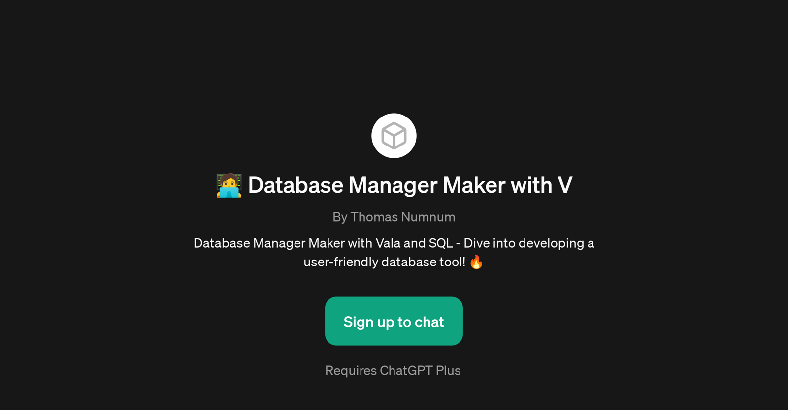 Database Manager Maker with V website
