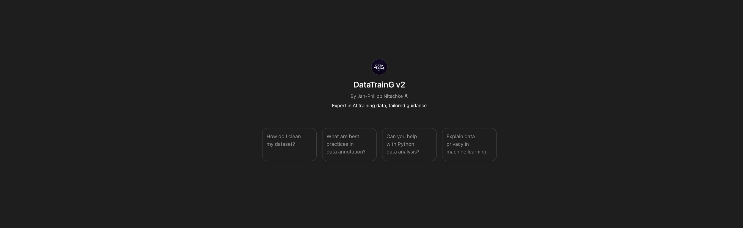 DataTrainG v2 website