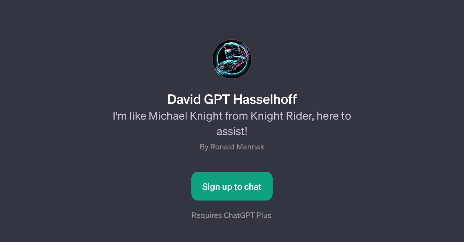 David GPT Hasselhoff website