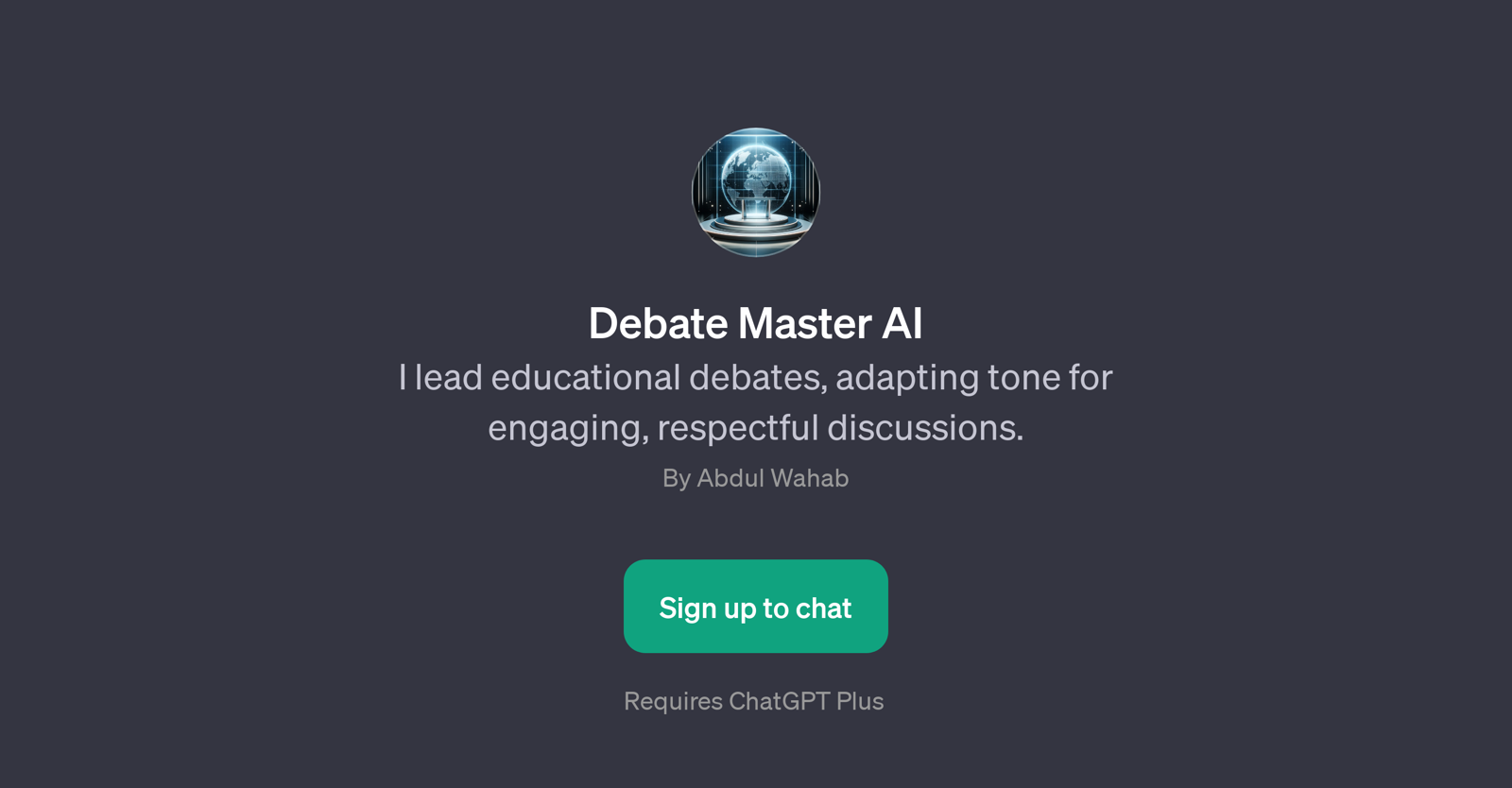 Debate Master AI website