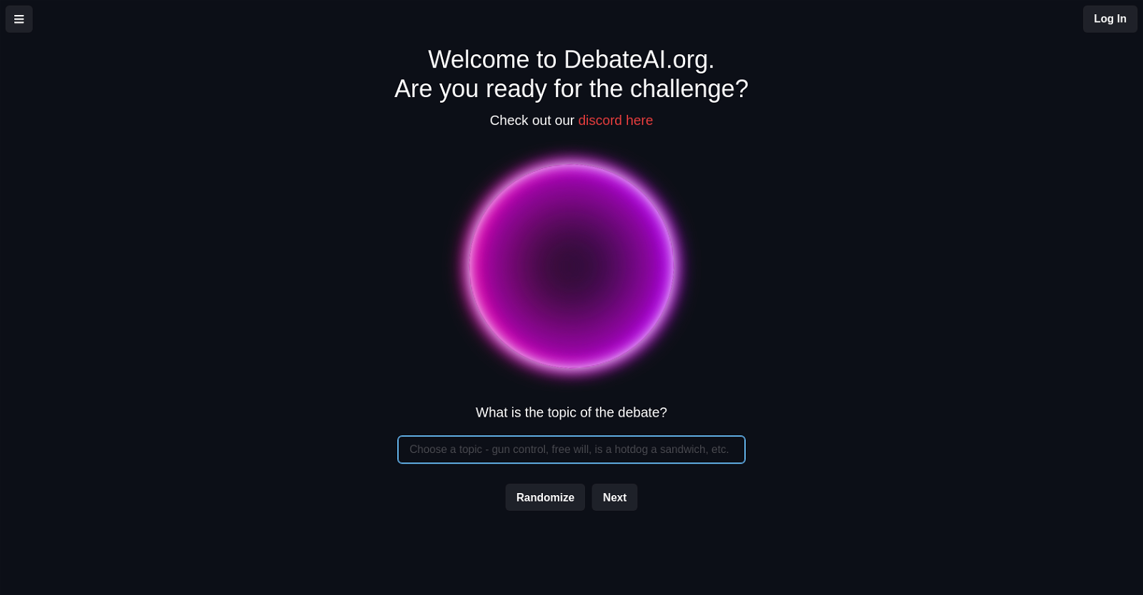 DebateAI website