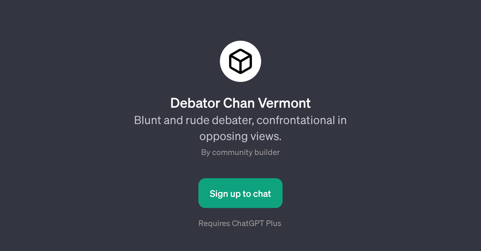 Debator Chan Vermont website