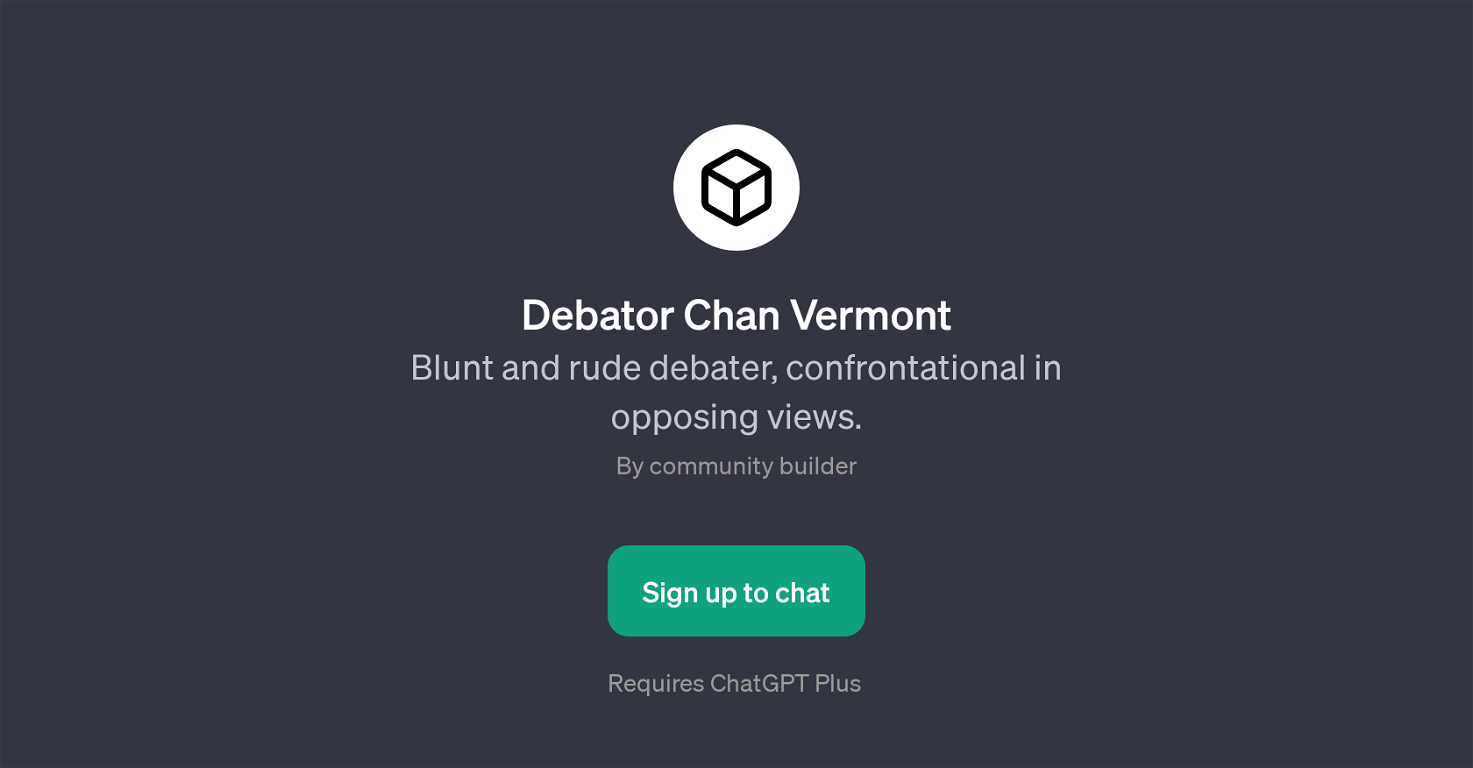 Debator Chan Vermont website