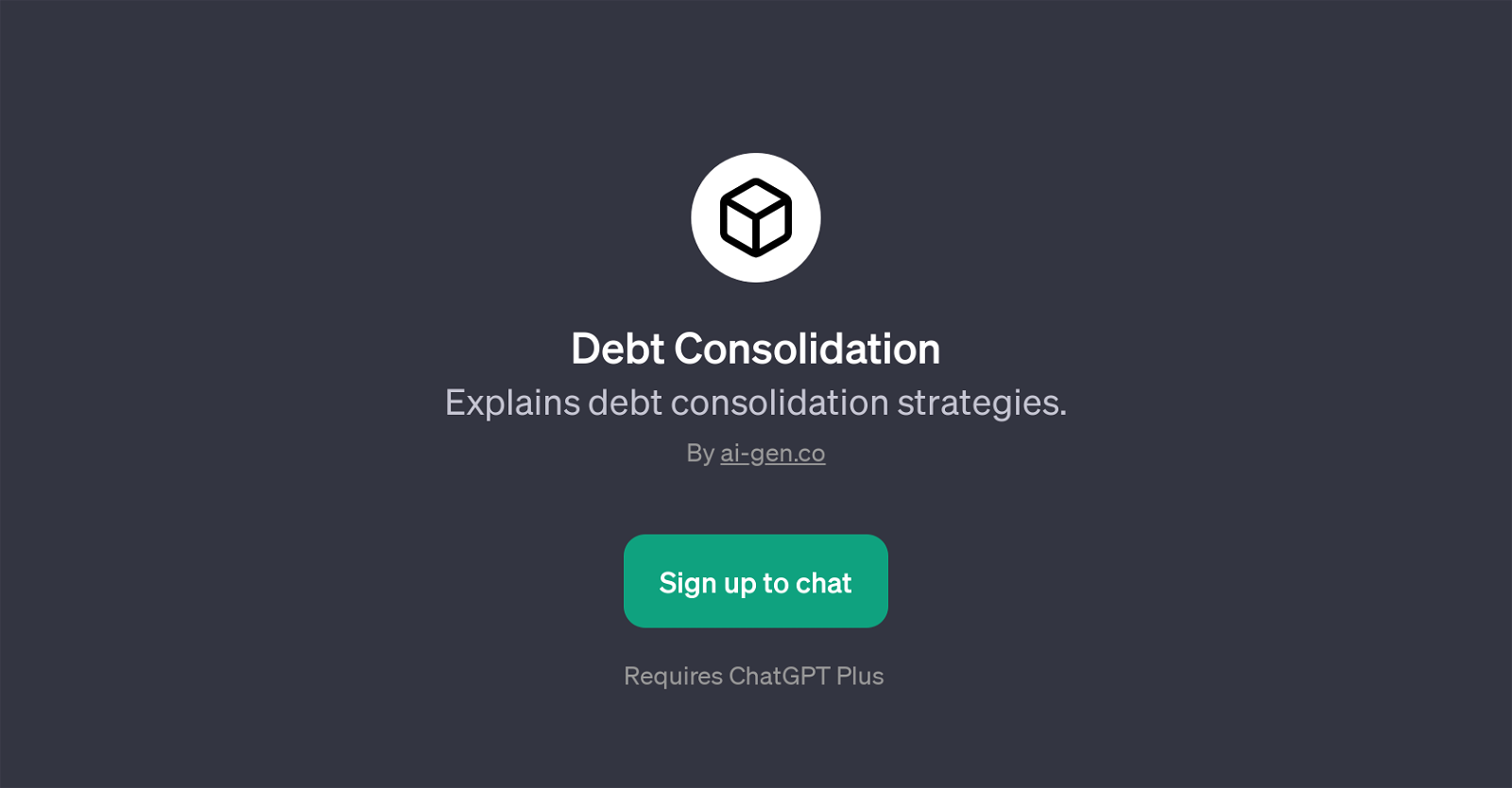 Debt Consolidation GPT website