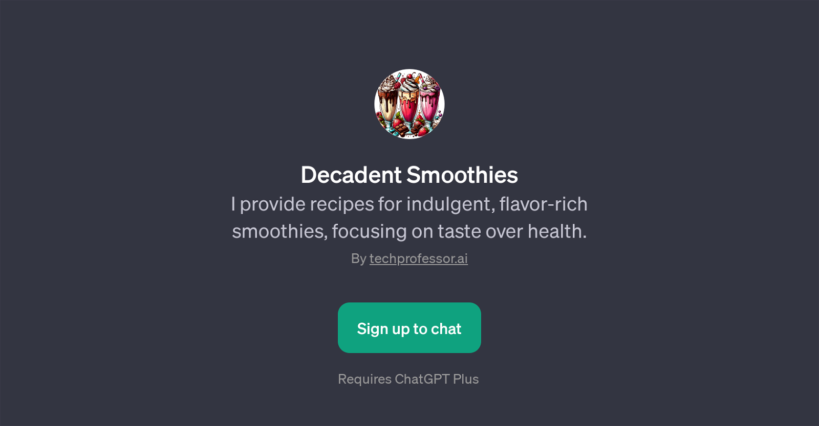 Decadent Smoothies website