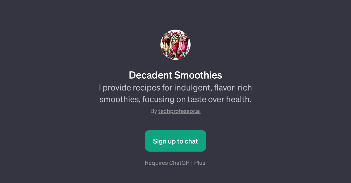 Decadent Smoothies website