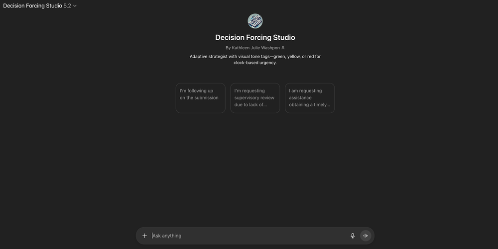 Decision Forcing Studio website