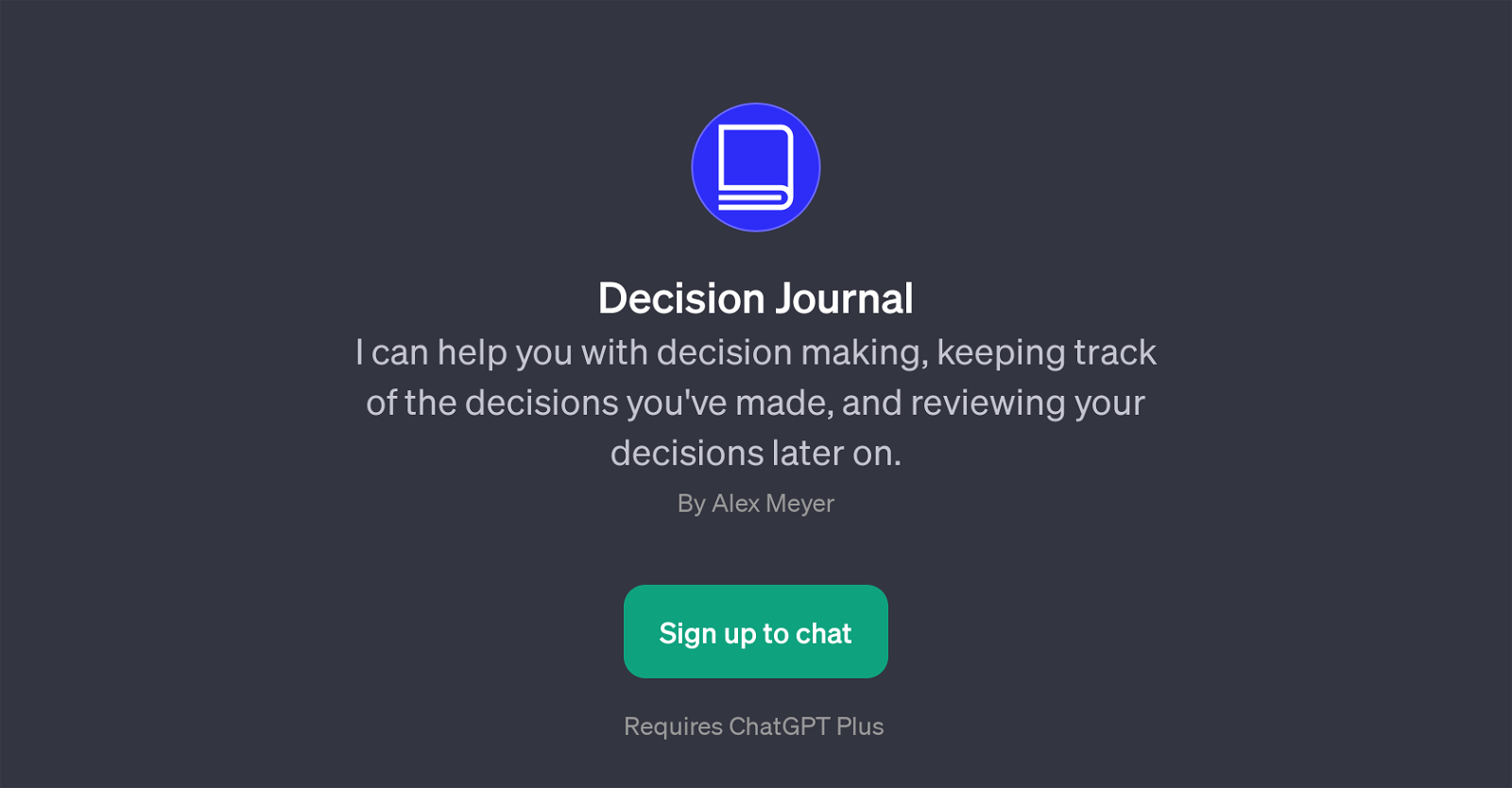 Decision Journal website