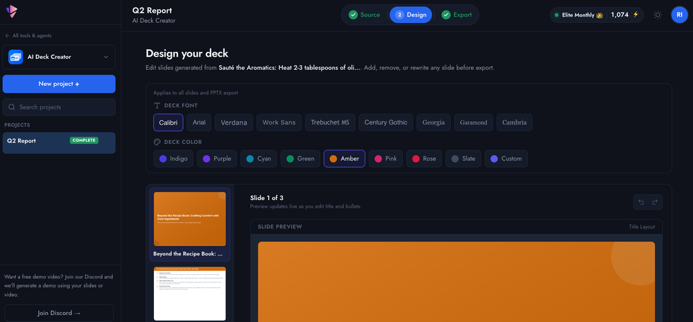 AI Deck Creator website