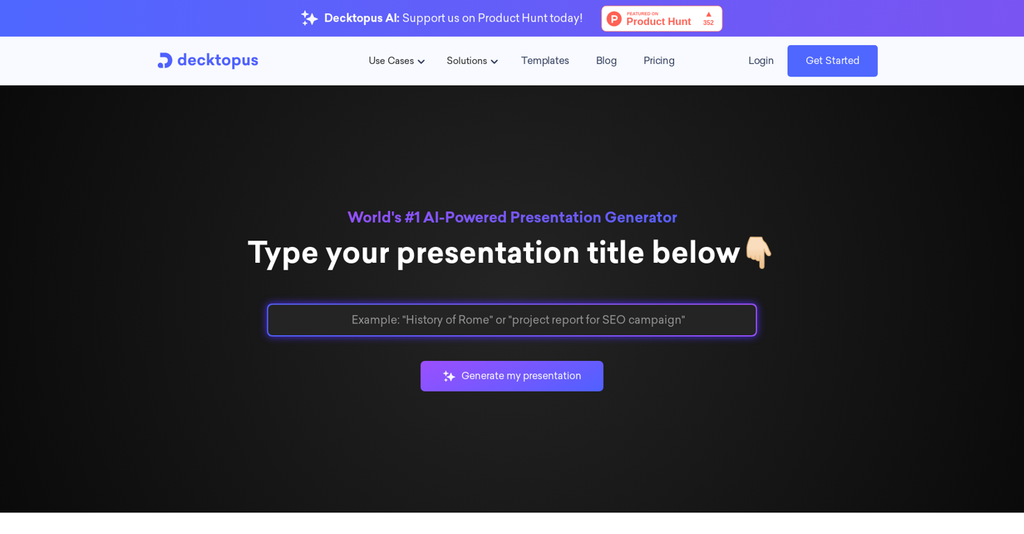Decktopus AI website
