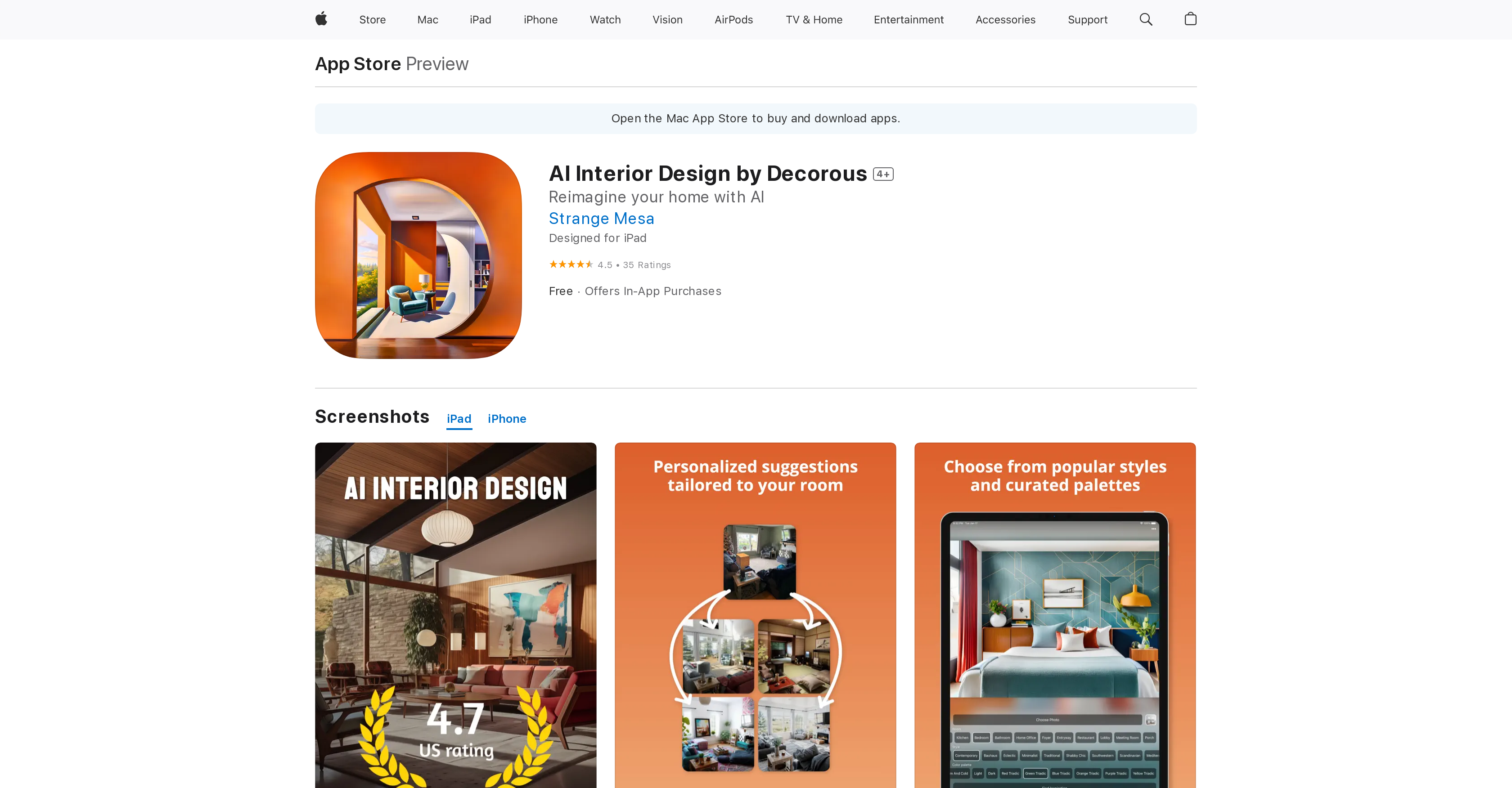 Decorous: AI Home Makeovers website