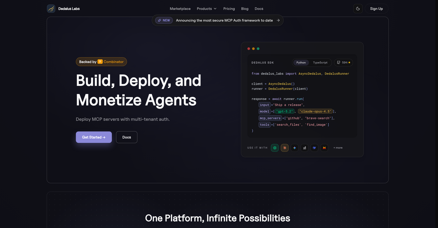 Dedalus Labs website
