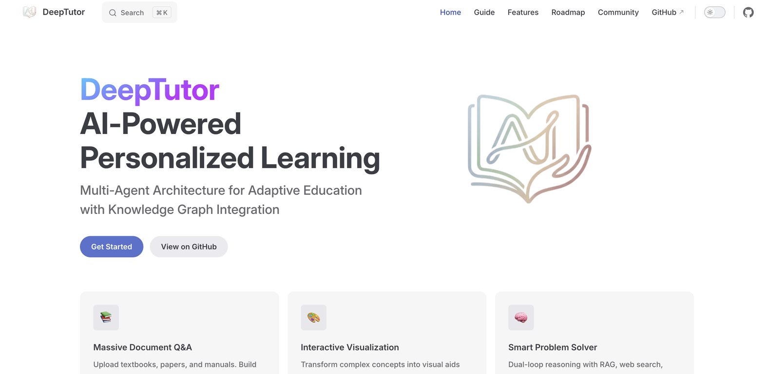DeepTutor website