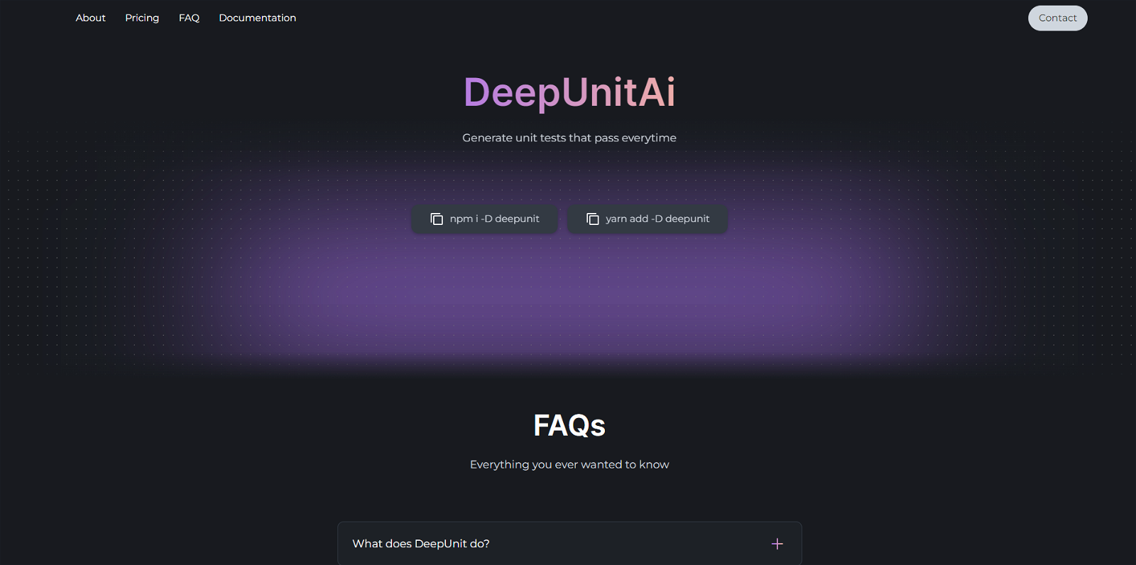 DeepUnit website