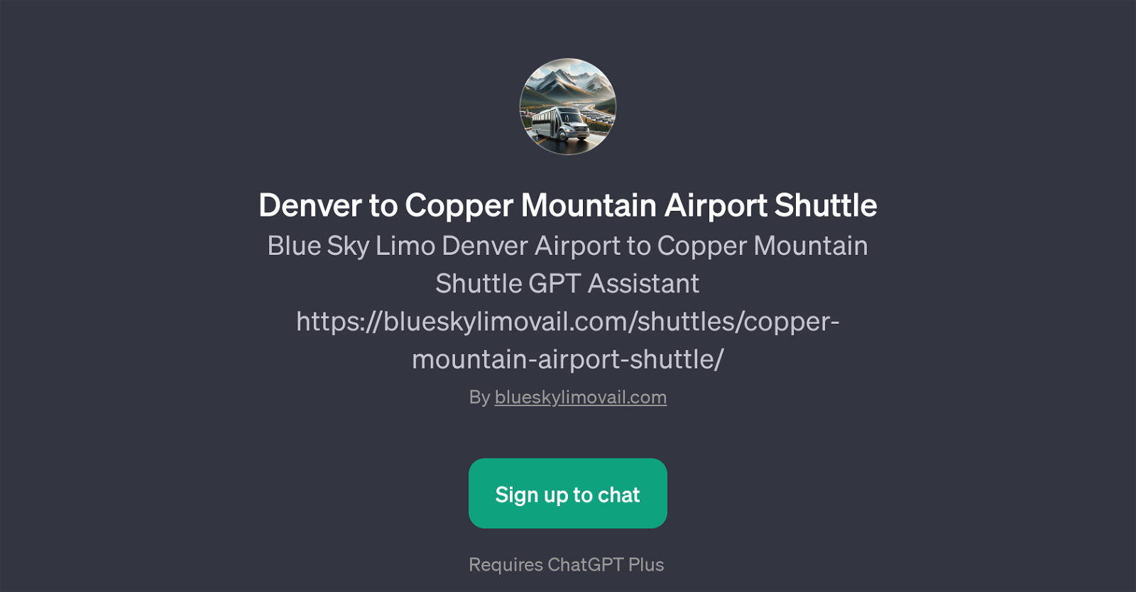 Denver to Copper Mountain Airport Shuttle GPT Assistant website