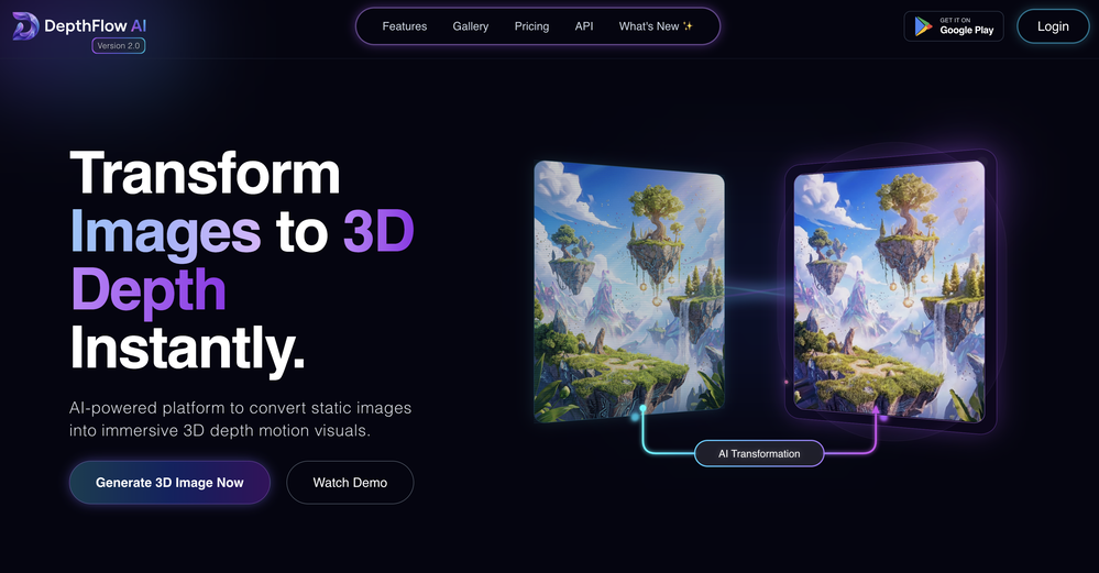 Depthflow AI website