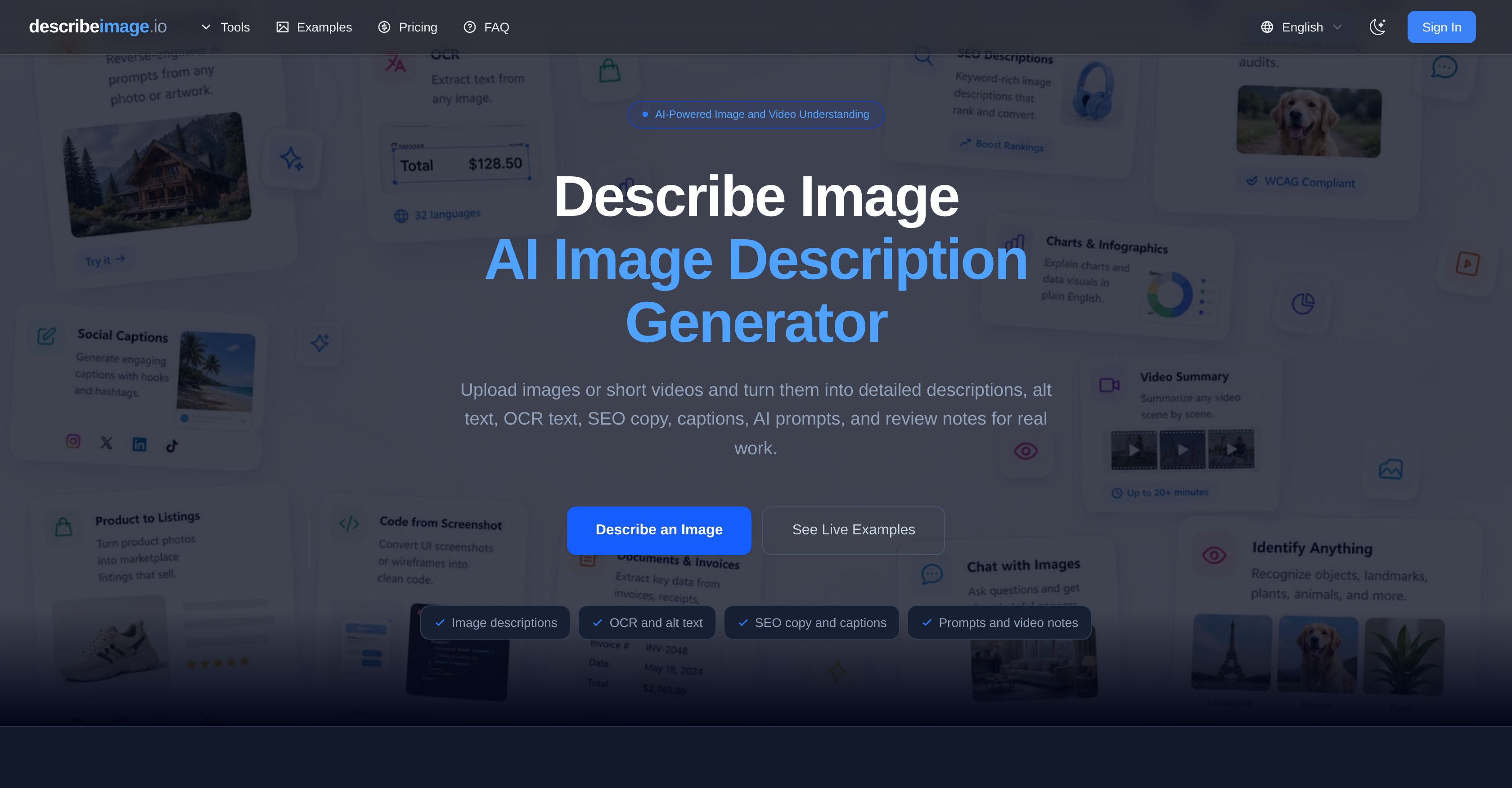 DescribeImage.io:图像描述工具开始同时打 alt text、OCR、SEO、prompt