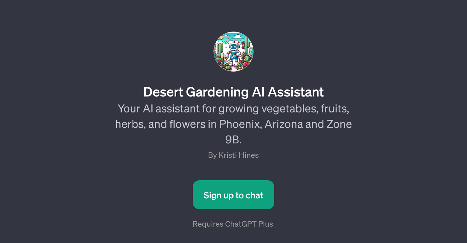 Desert Gardening AI Assistant website