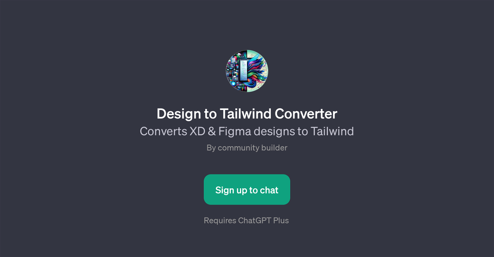 Design to Tailwind Converter website