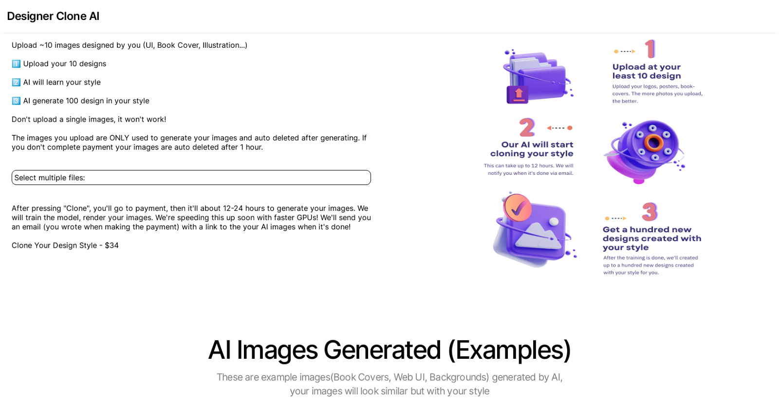 Designer Clone AI website