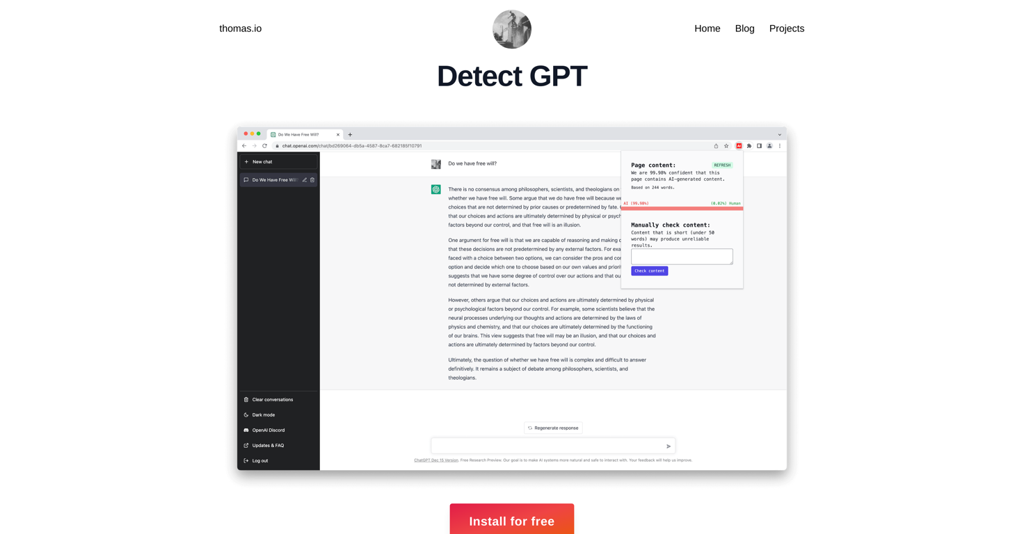 Detect GPT website
