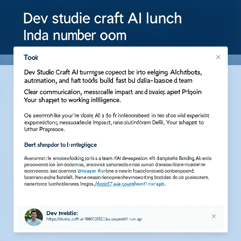Dev studio craft AI lunch India number one website