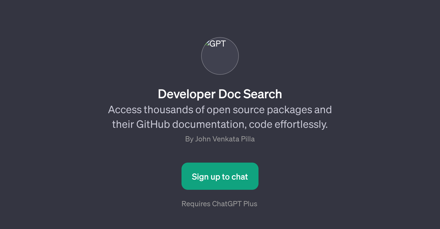 Developer Doc Search website