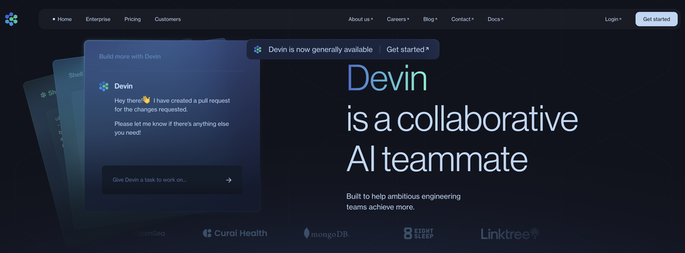 Devin website