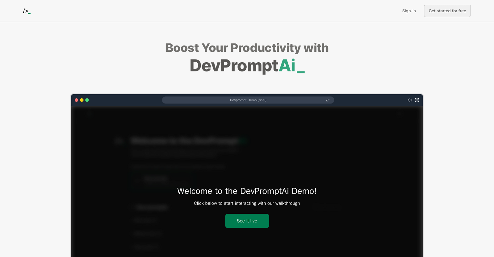 DevPrompt website
