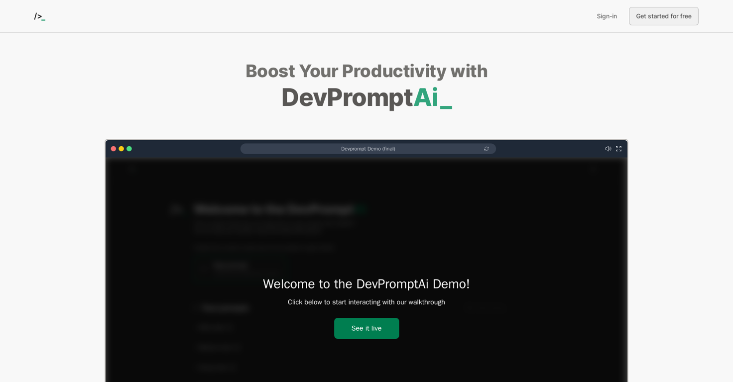 DevPrompt website