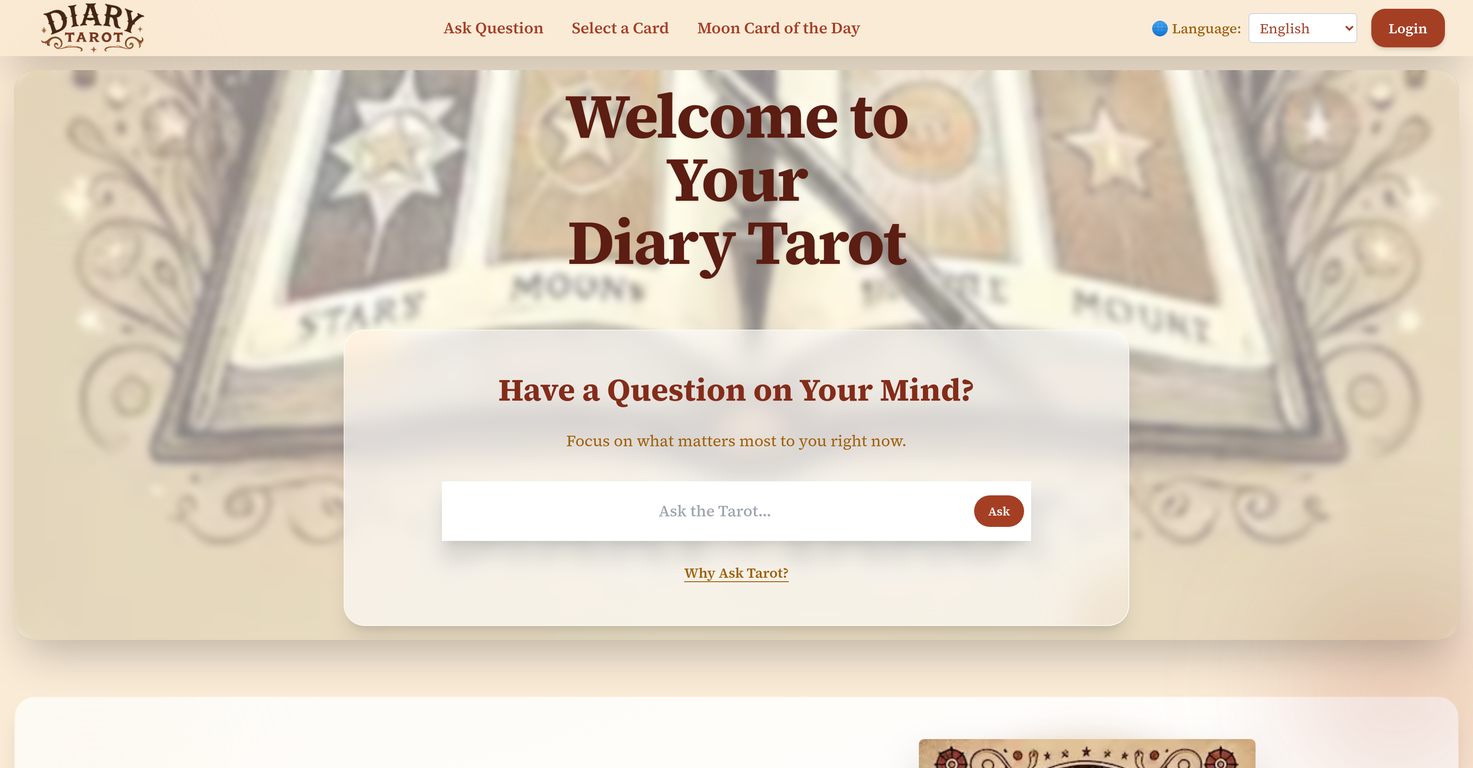 Diary Tarot website