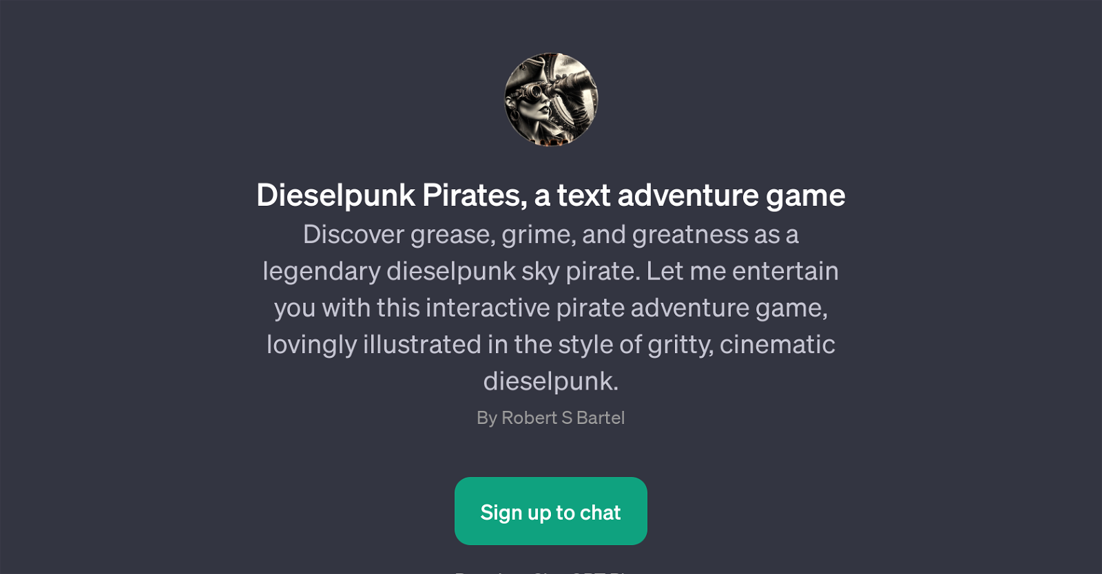Dieselpunk Pirates, a text adventure game website