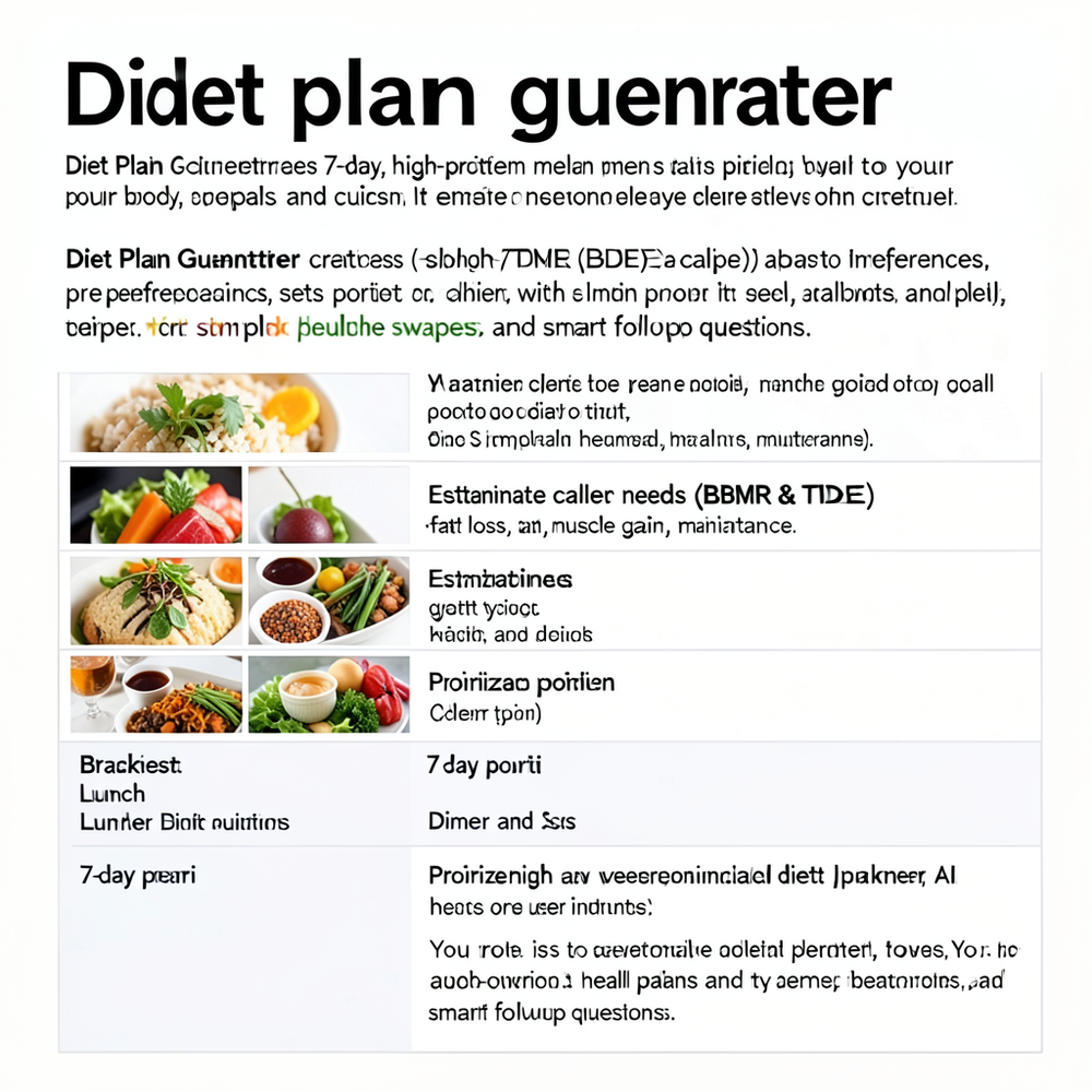 Diet Plan Generator website
