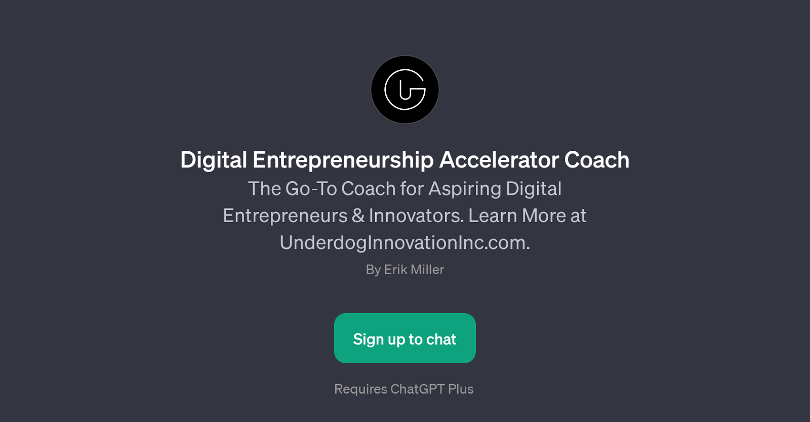 Digital Entrepreneurship Accelerator Coach website
