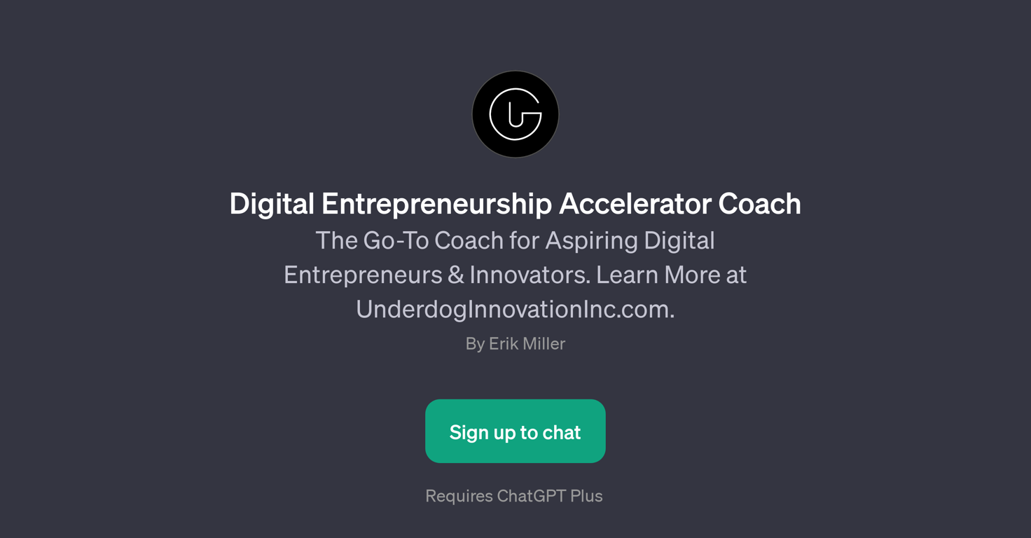 Digital Entrepreneurship Accelerator Coach website