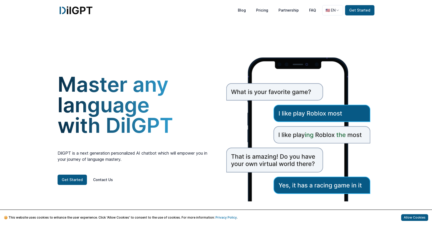 DilGPT website