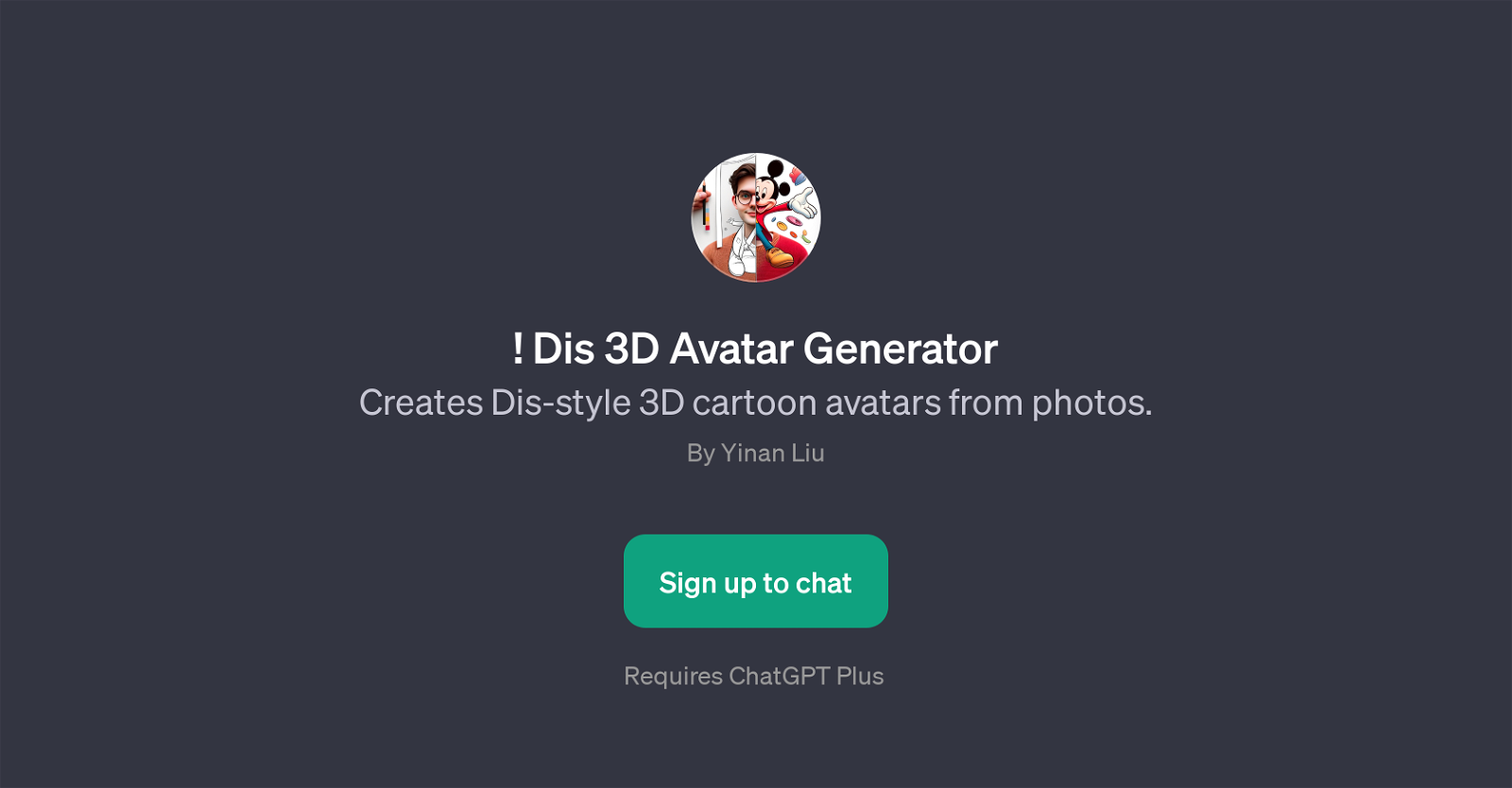 ! Dis 3D Avatar Generator website