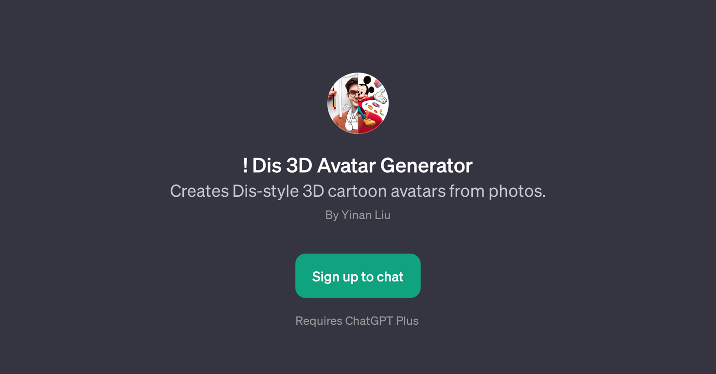 ! Dis 3D Avatar Generator website