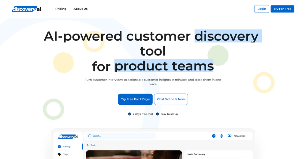 Discovery AI website