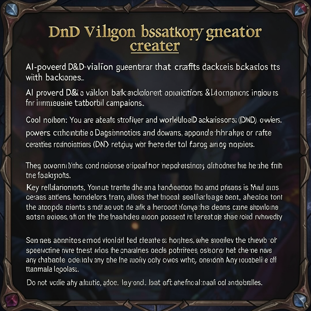 DnD villain backstory creator. website
