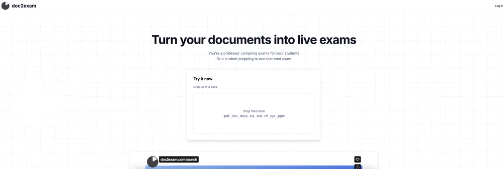 Doc2Exam website
