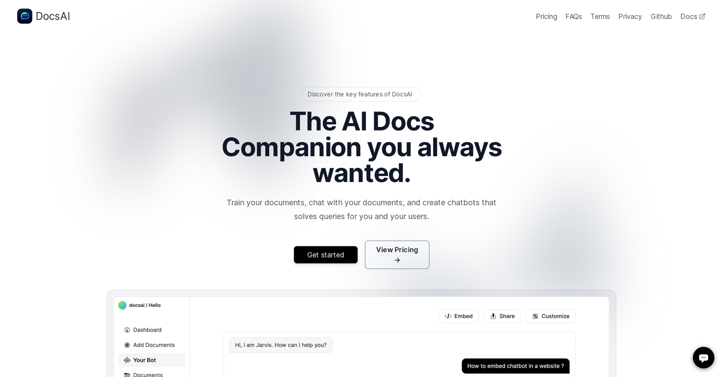 DocsAI website