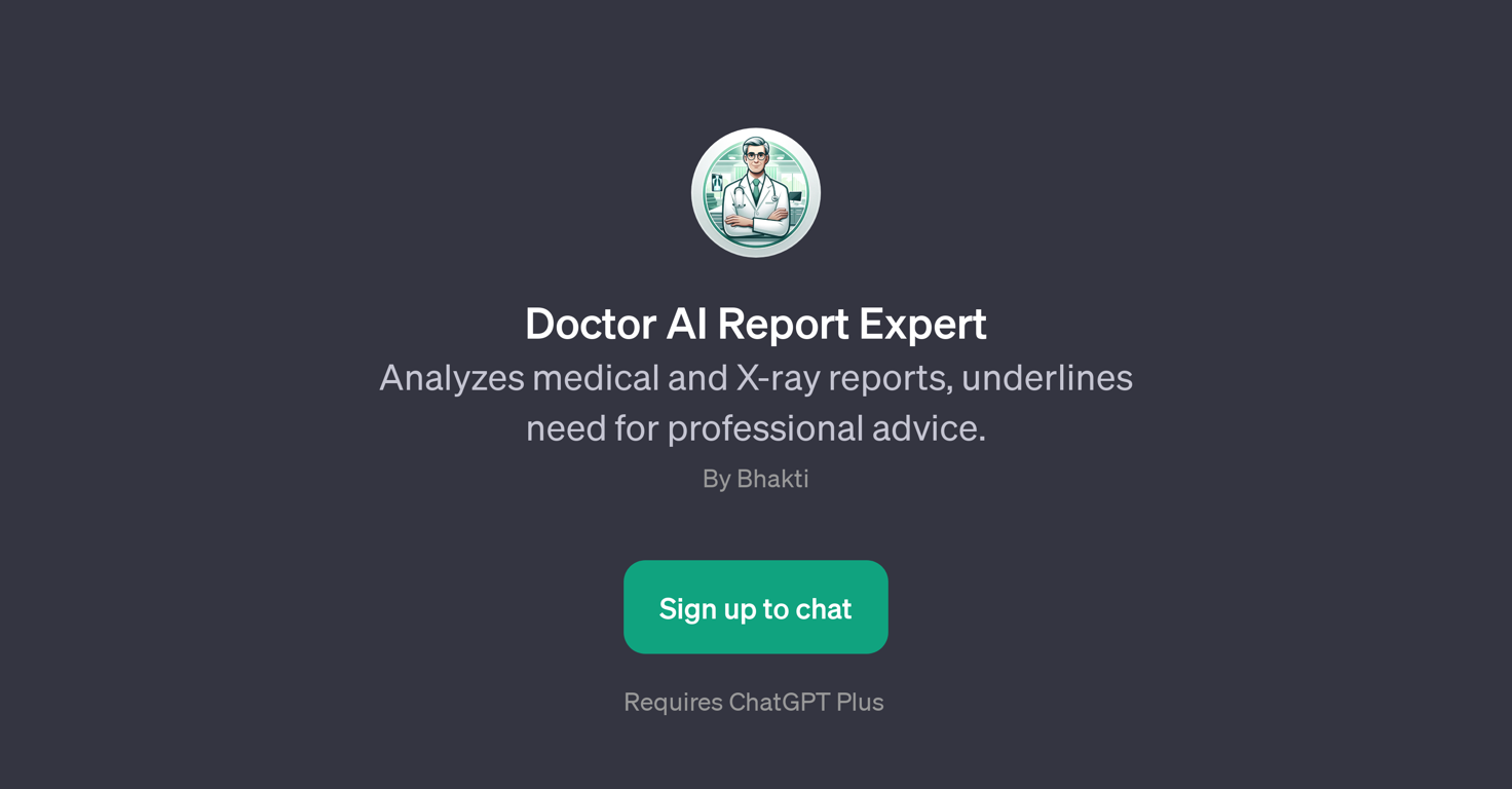 Doctor AI Report Expert website