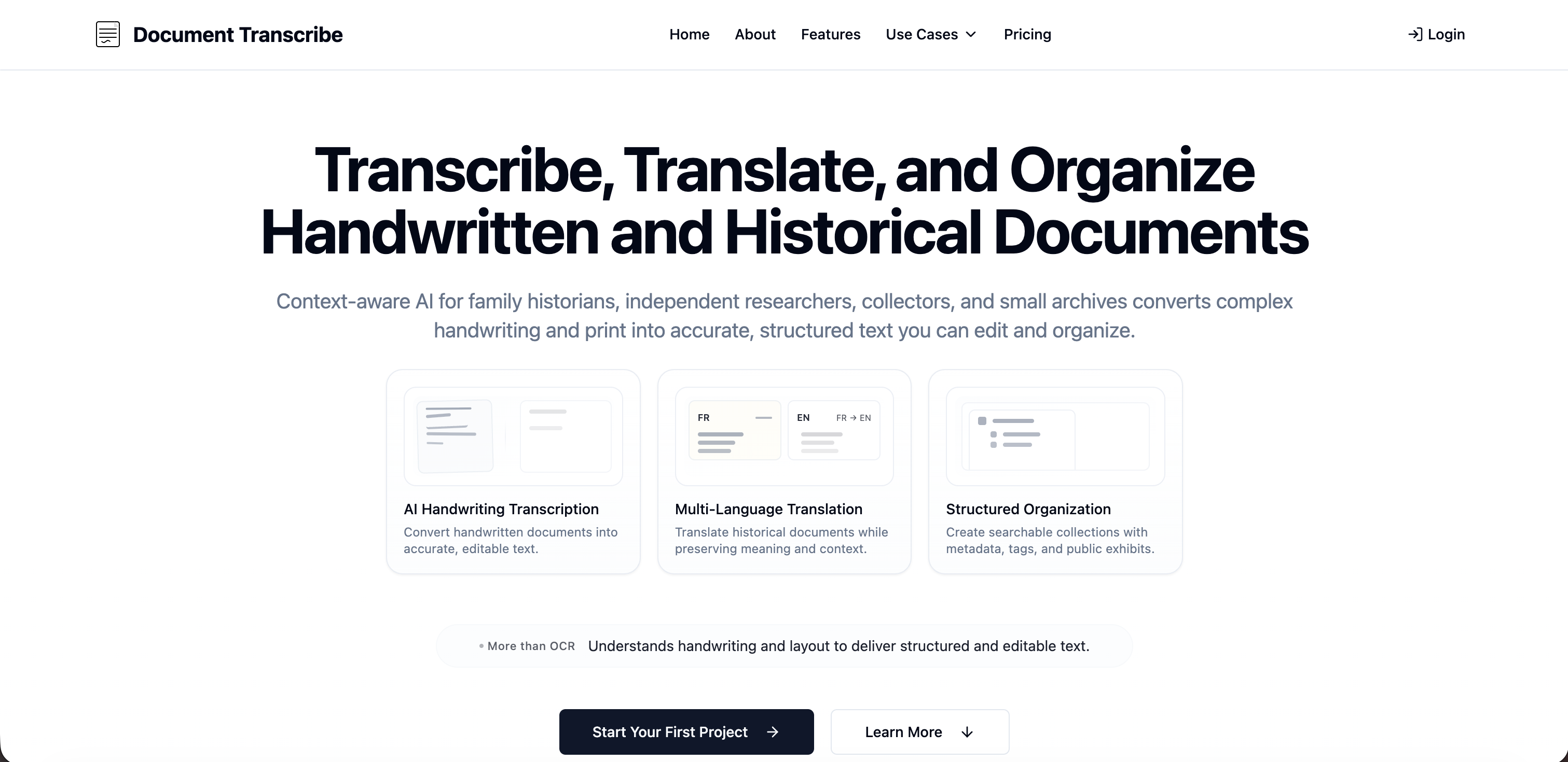 Document Transcribe screenshot 1 Document Transcribe screenshot 1