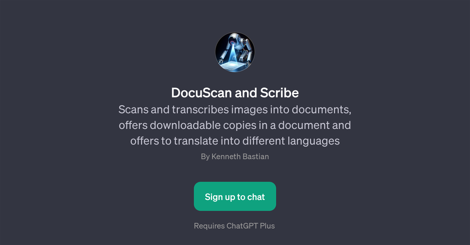 DocuScan and Scribe website