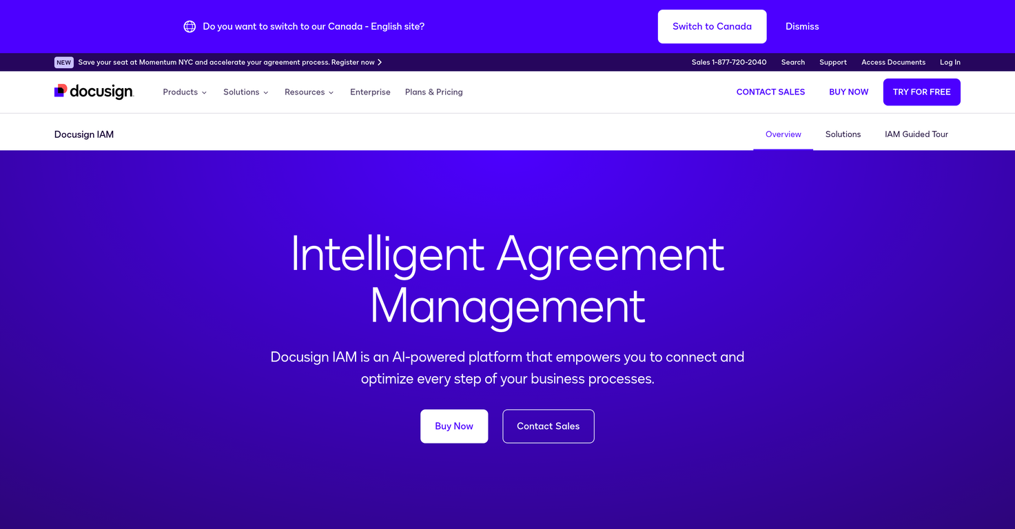 Docusign IAM website